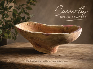 An underconstruction wooden bowl