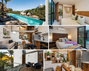 a collage of images of the condo